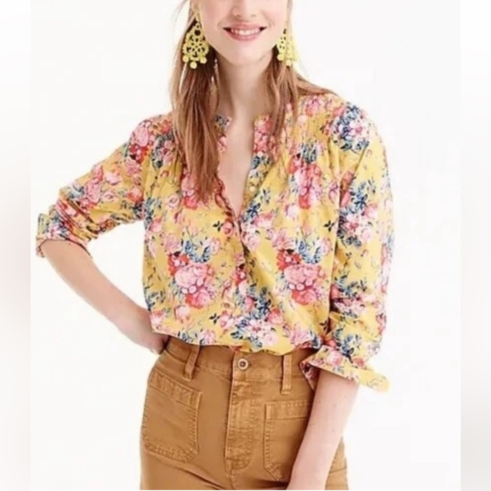 J. Crew Cotton Popover in Liberty Magical Bouquet